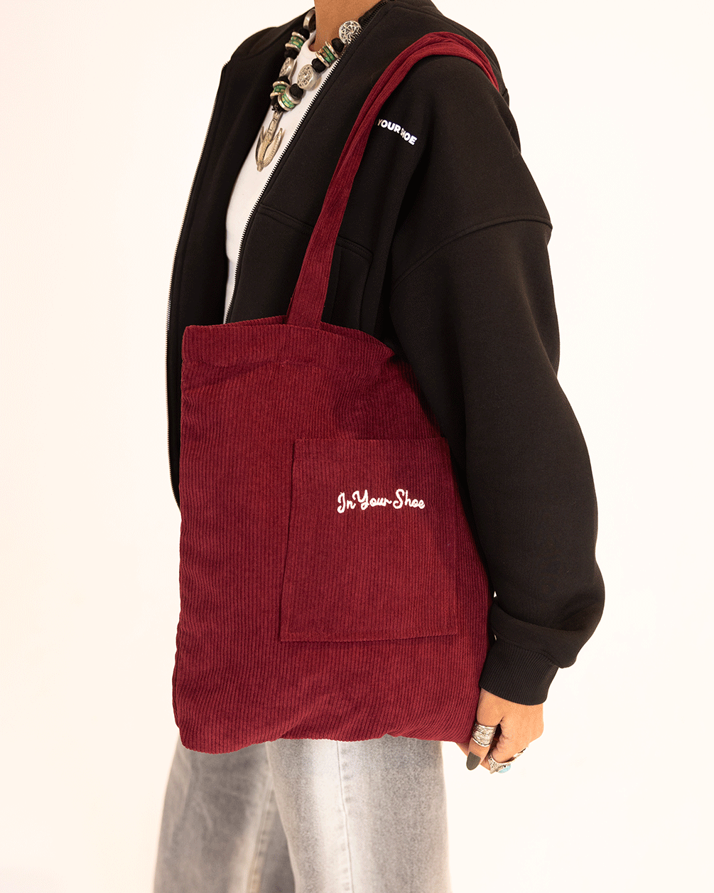 Burgundy Tote Velvet Totes IN YOUR SHOE 