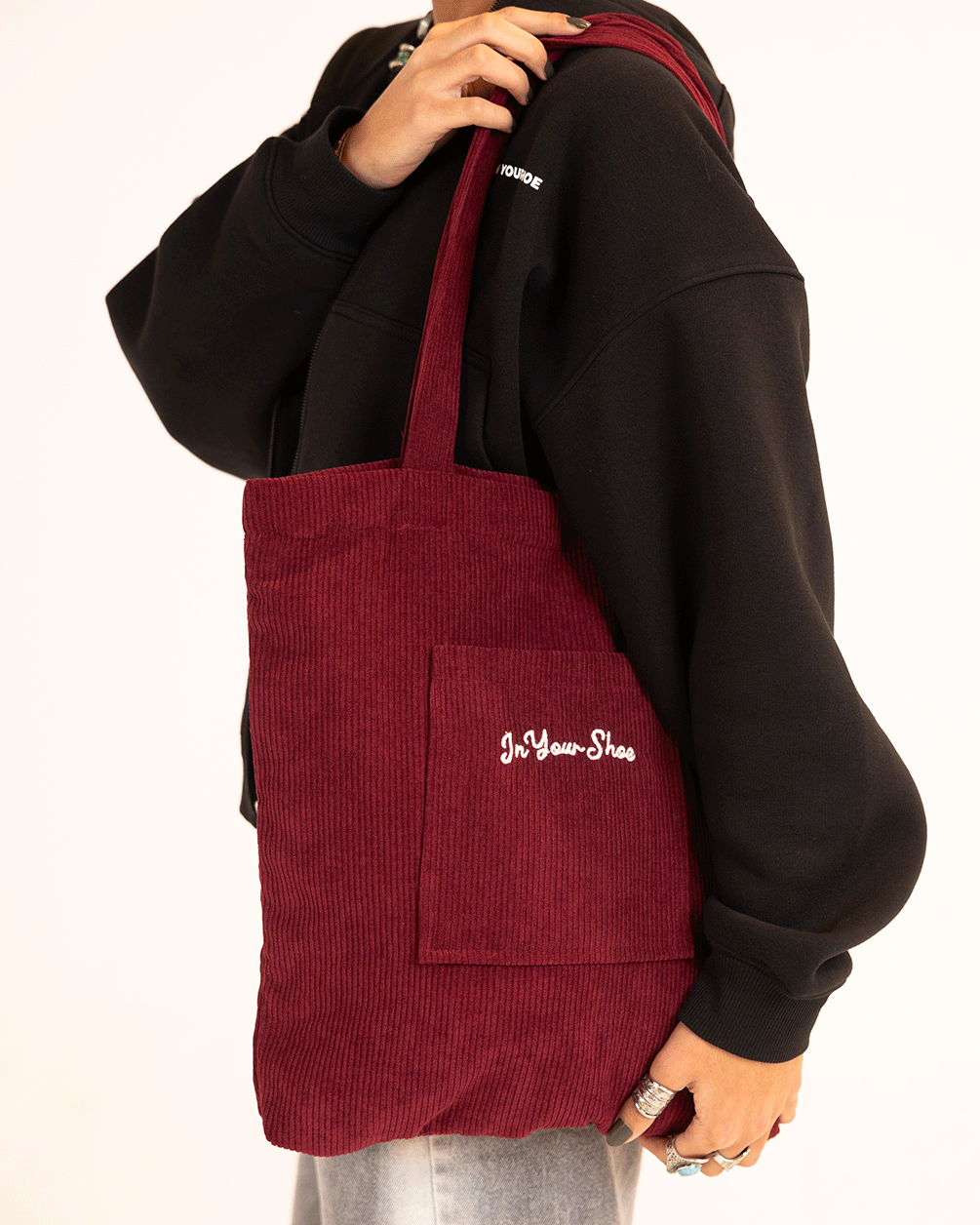 Burgundy Tote Velvet Totes IN YOUR SHOE 