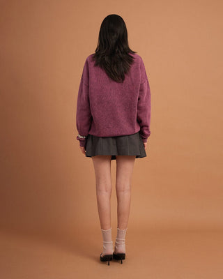 Burgundy Washed Boxy Crewneck Acid Washed Crewnecks IN YOUR SHOE 
