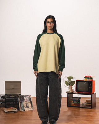 Butter Yellow Raglan Oversized Pullover Pullovers IN YOUR SHOE 