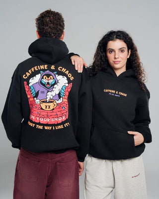 Caffeine & Chaos Hoodie Printed Hoodies IN YOUR SHOE S 
