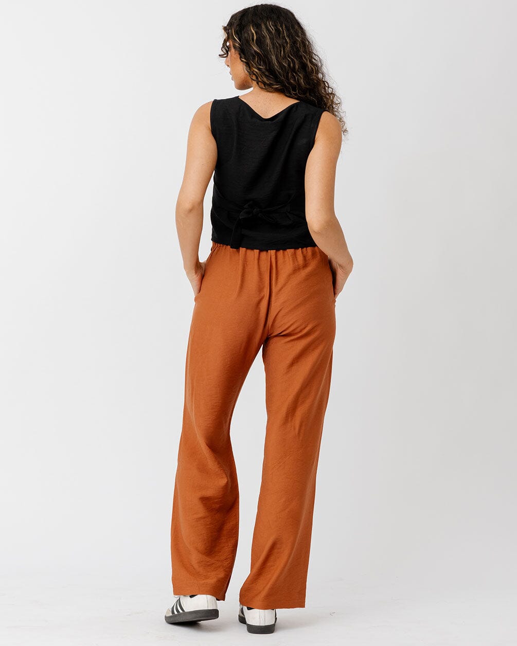 Camel Brown Linen Pants Linen Pants IN YOUR SHOE M 