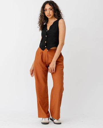 Camel Brown Linen Pants Linen Pants IN YOUR SHOE S 