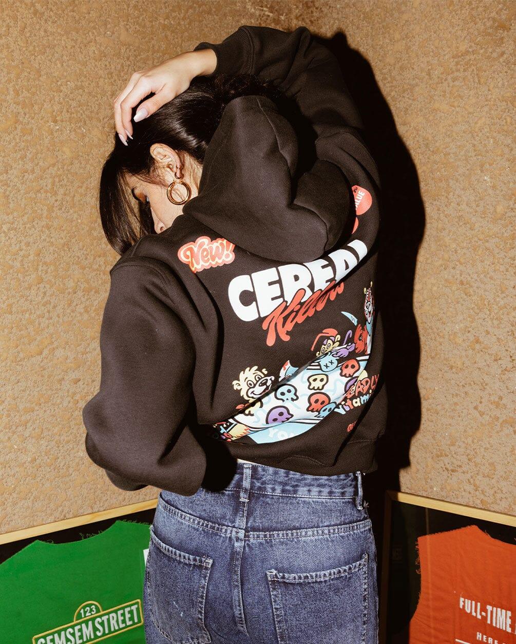 Cereal Killer PT.2 Hoodie Printed Hoodies IN YOUR SHOE M Black 