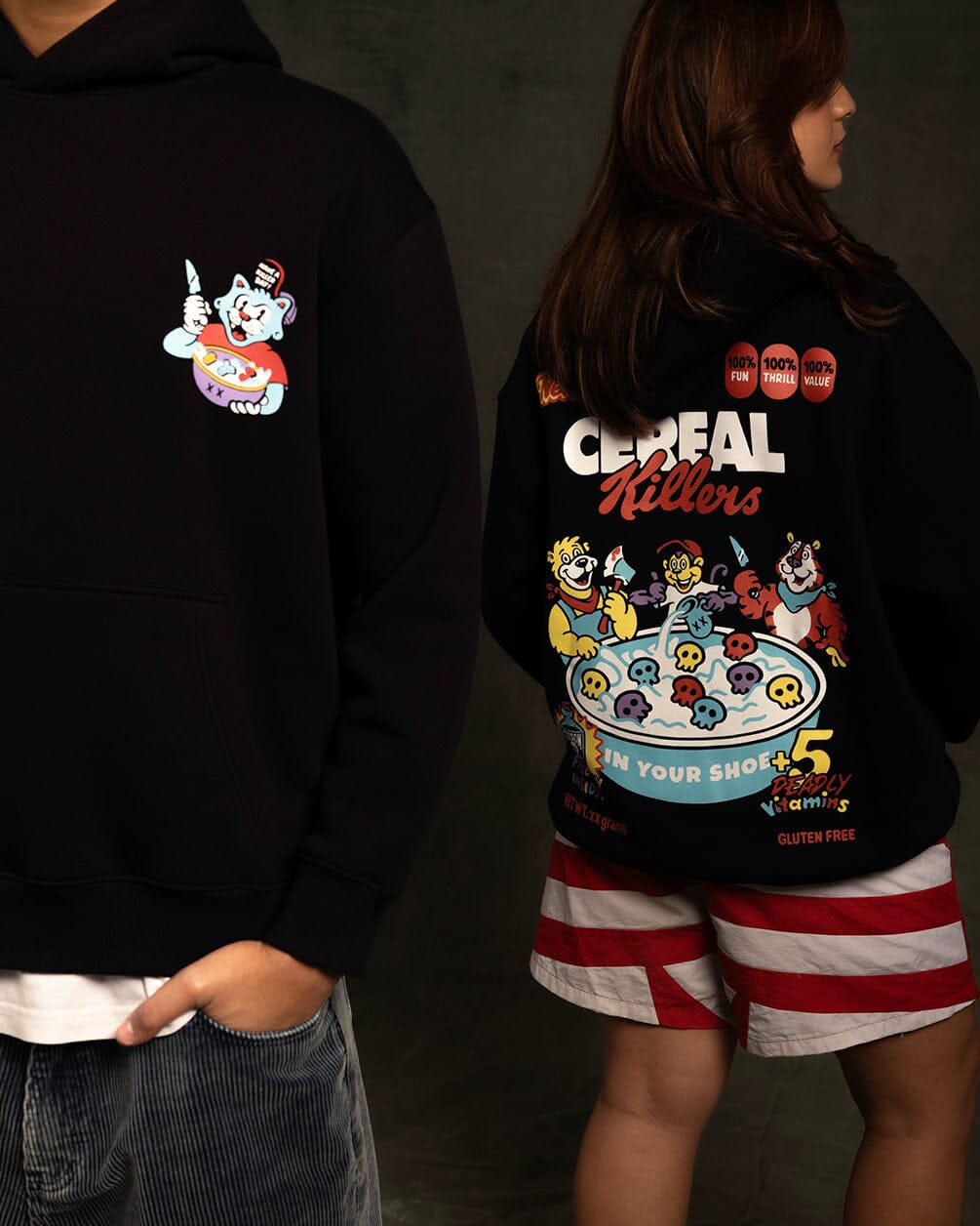 Cereal Killer PT.2 Hoodie Printed Hoodies IN YOUR SHOE S Black 