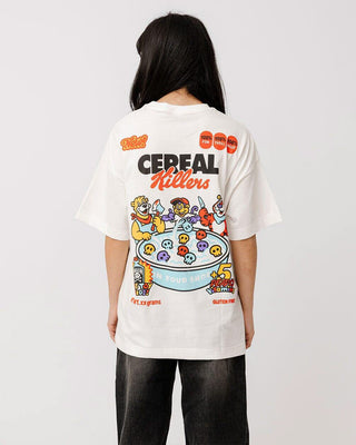 Cereal Killer Pt.2 Printed Oversized Tee Printed Oversized Tees IN YOUR SHOE XL White 