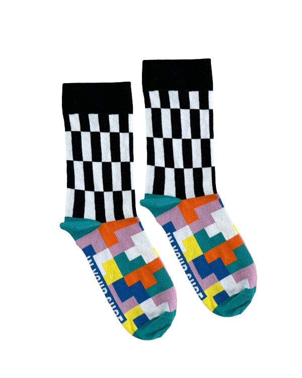 Checkered Pixels Neck Socks Neck Socks In Your Shoe 