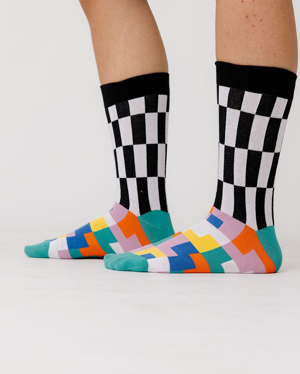 Checkered Pixels Neck Socks Neck Socks In Your Shoe 
