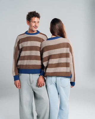 Choco and Beige Balloon Knitwear Pullover Knitwear IN YOUR SHOE M 