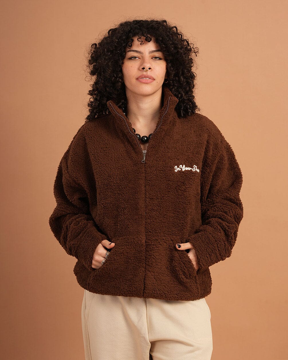 Coffee Fleece Jacket Fleece Jacket IN YOUR SHOE S 