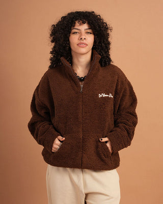 Coffee Fleece Jacket Fleece Jacket IN YOUR SHOE S 