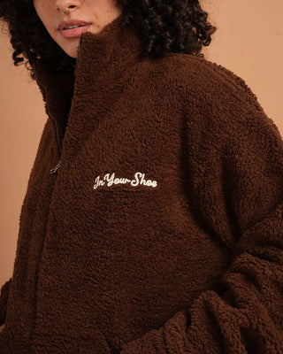 Coffee Fleece Jacket Fleece Jacket IN YOUR SHOE L 