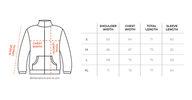 Midnight Blue Oversized Corduroy Puffer Jacket size chart