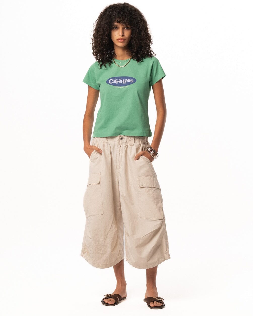 Couldn't Care Less Loose Cropped Baby Tee Baby Tees IN YOUR SHOE 
