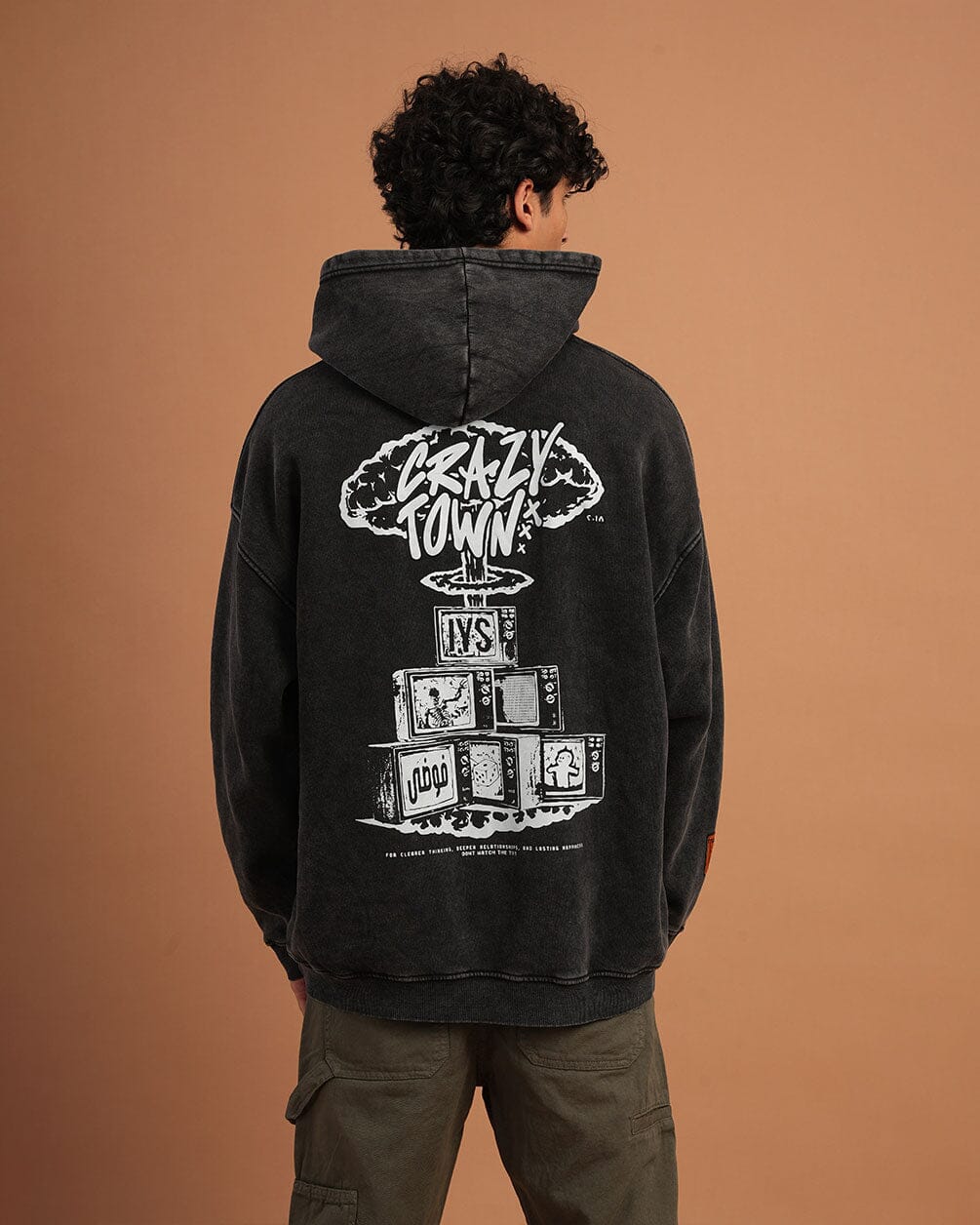 Crazy Town Washed Hoodie Acid Washed Hoodies IN YOUR SHOE 