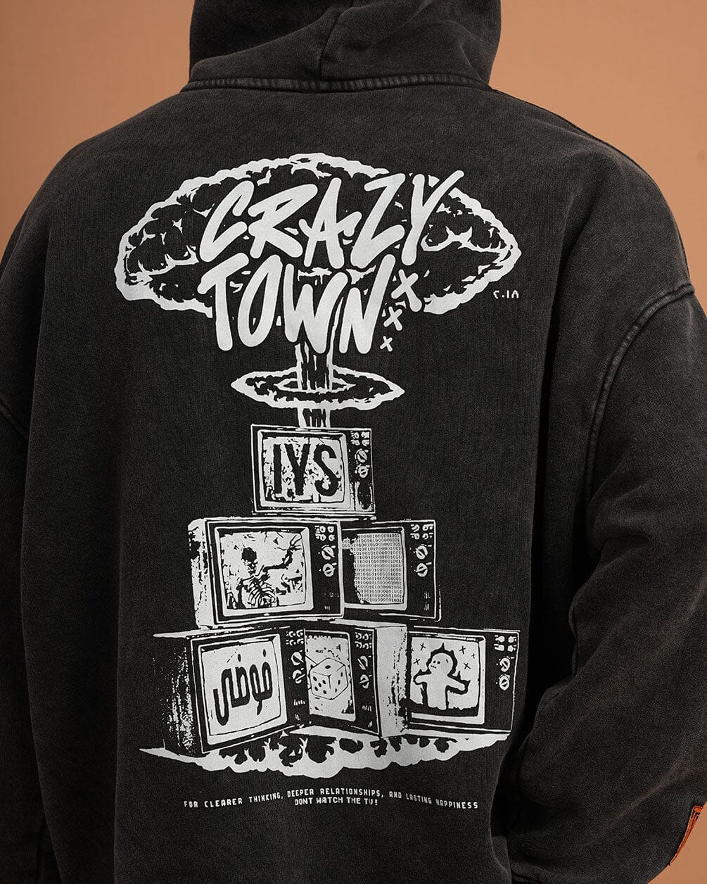 Crazy Town Washed Hoodie Acid Washed Hoodies IN YOUR SHOE 