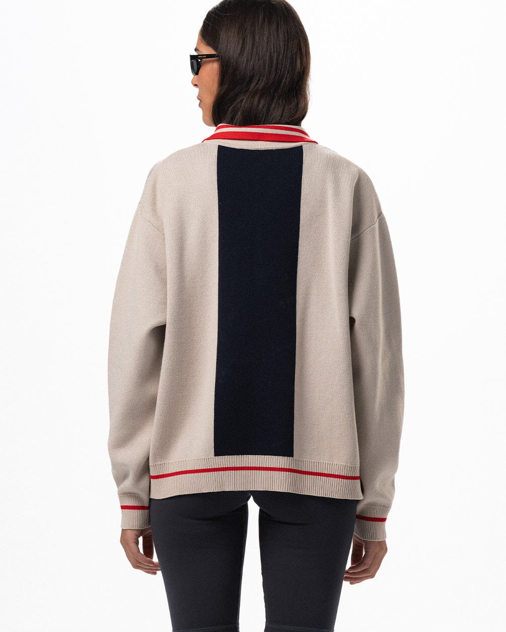 Creamy Striped Oversized Polo Polo T-Shirts IN YOUR SHOE L 