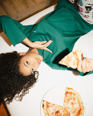 Dark Green Basic Long Sleeve Tee PJ Tops IN YOUR SHOE M 