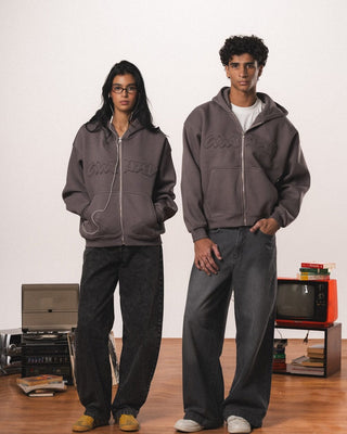Dark Grey Afterclass Boxy Zip-Up Hoodie Zip Up Hoodies IN YOUR SHOE S 