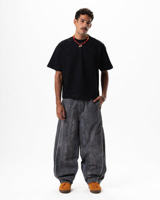 Dark Grey Barrel Track Pants Pants IN YOUR SHOE M 