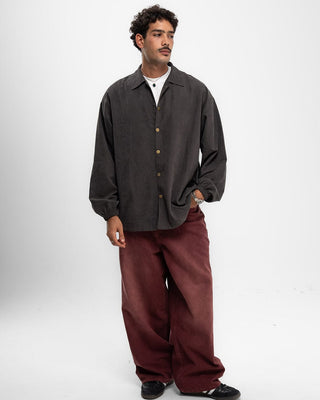 Dark Grey Oversized Textured Windbreaker Windbreaker IN YOUR SHOE 