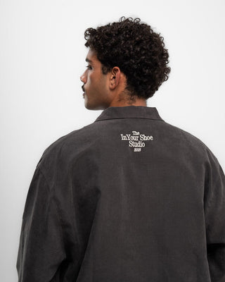 Dark Grey Oversized Textured Windbreaker Windbreaker IN YOUR SHOE 