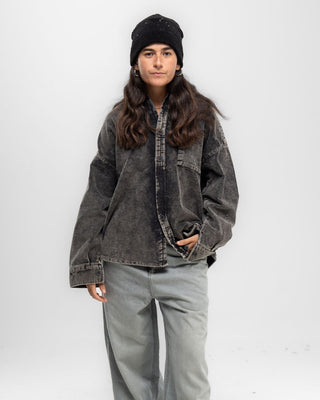 Dark Grey Super Oversized Washed Corduroy Shirt Corduroy Shirts IN YOUR SHOE 