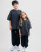 Dark Grey Washed Oversized Kids Tee