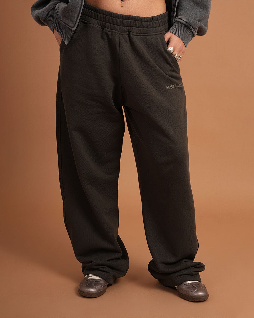 Dark Grey Wide Leg Swants Swants IN YOUR SHOE M 