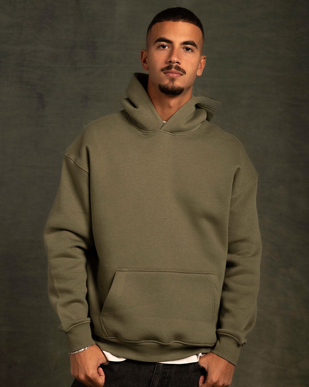 Dark Olive Basic Hoodie Plain Hoodies IN YOUR SHOE M 