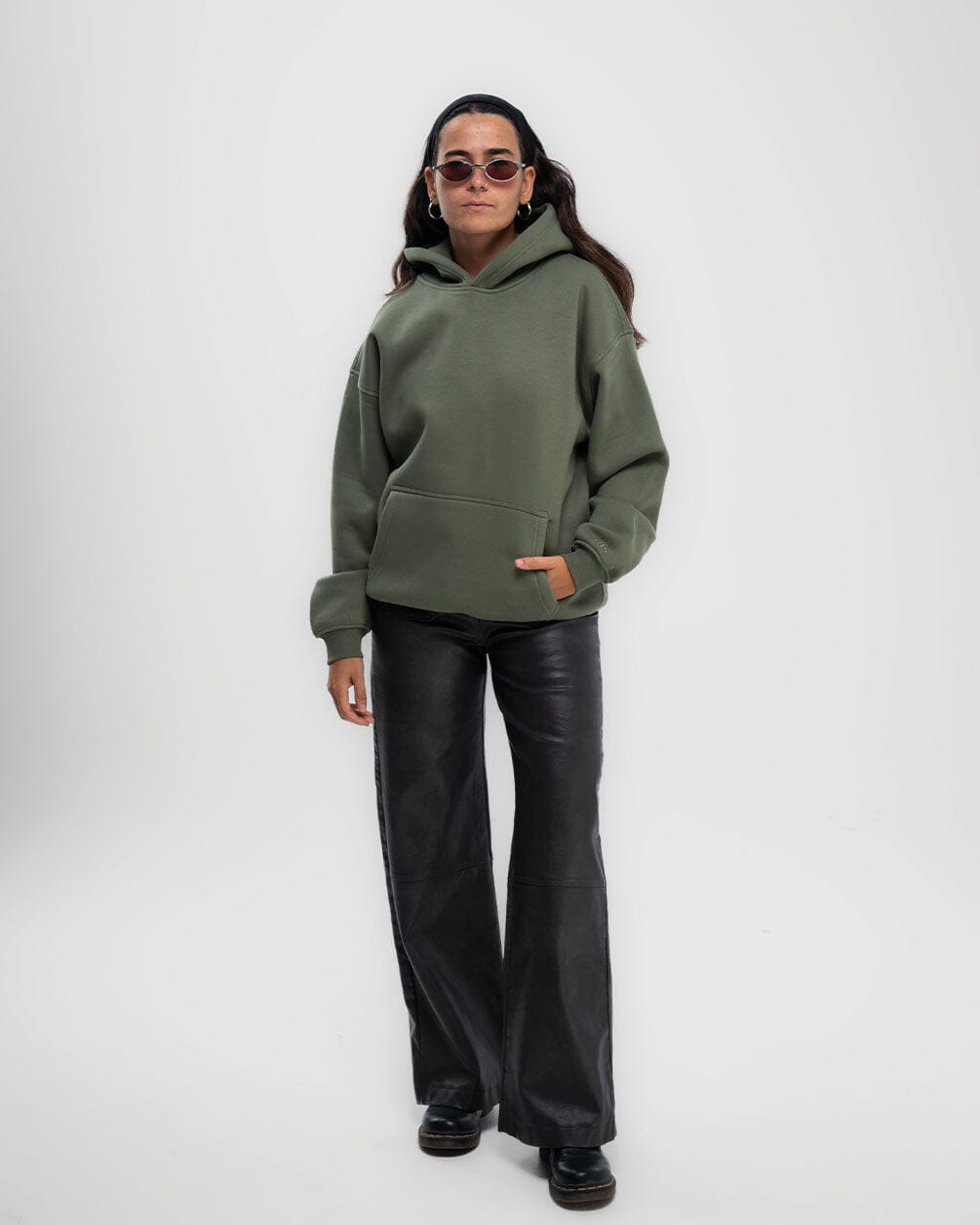 Dark Olive Basic Hoodie Plain Hoodies IN YOUR SHOE S 