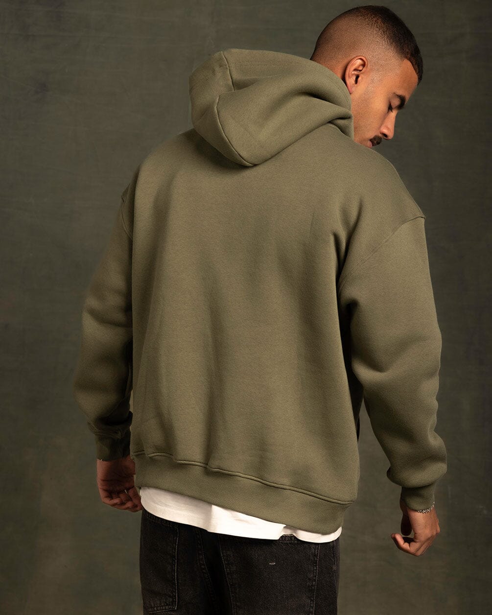 Dark Olive Basic Hoodie Plain Hoodies IN YOUR SHOE L 