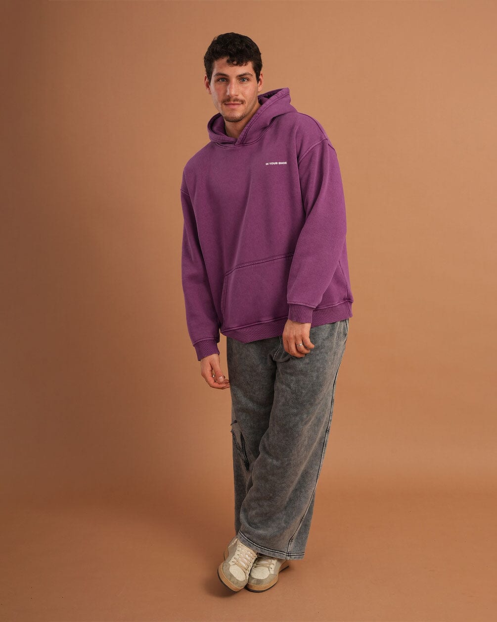 Dark Purple IYS Washed Hoodie Acid Washed Hoodies IN YOUR SHOE 