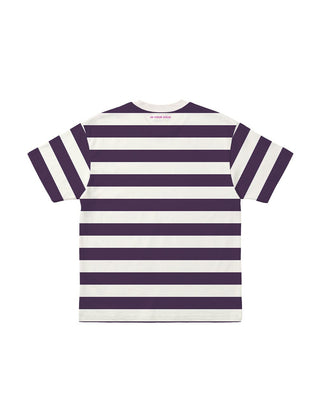 Dark Purple Striped Oversized Tee Striped Oversized Tees IN YOUR SHOE 