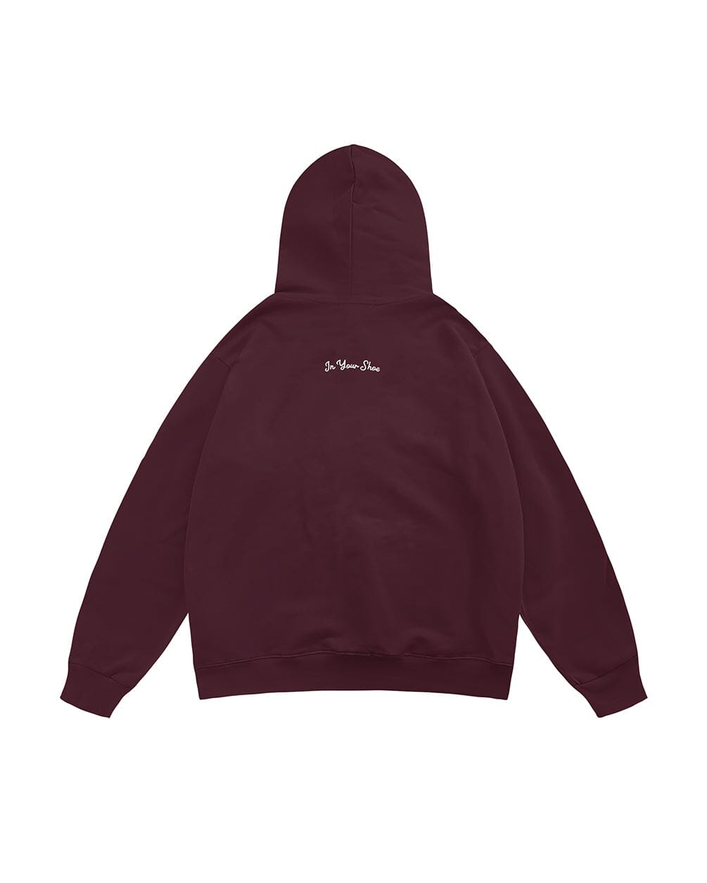 Deep Cherry Basic Heavy Boxy Hoodie Plain Hoodies IN YOUR SHOE M 