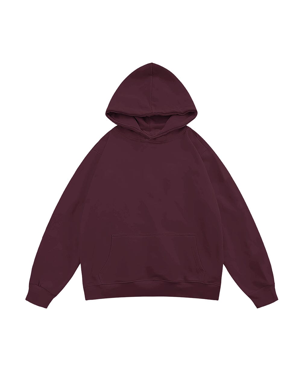 Deep Cherry Basic Heavy Boxy Hoodie Plain Hoodies IN YOUR SHOE S 