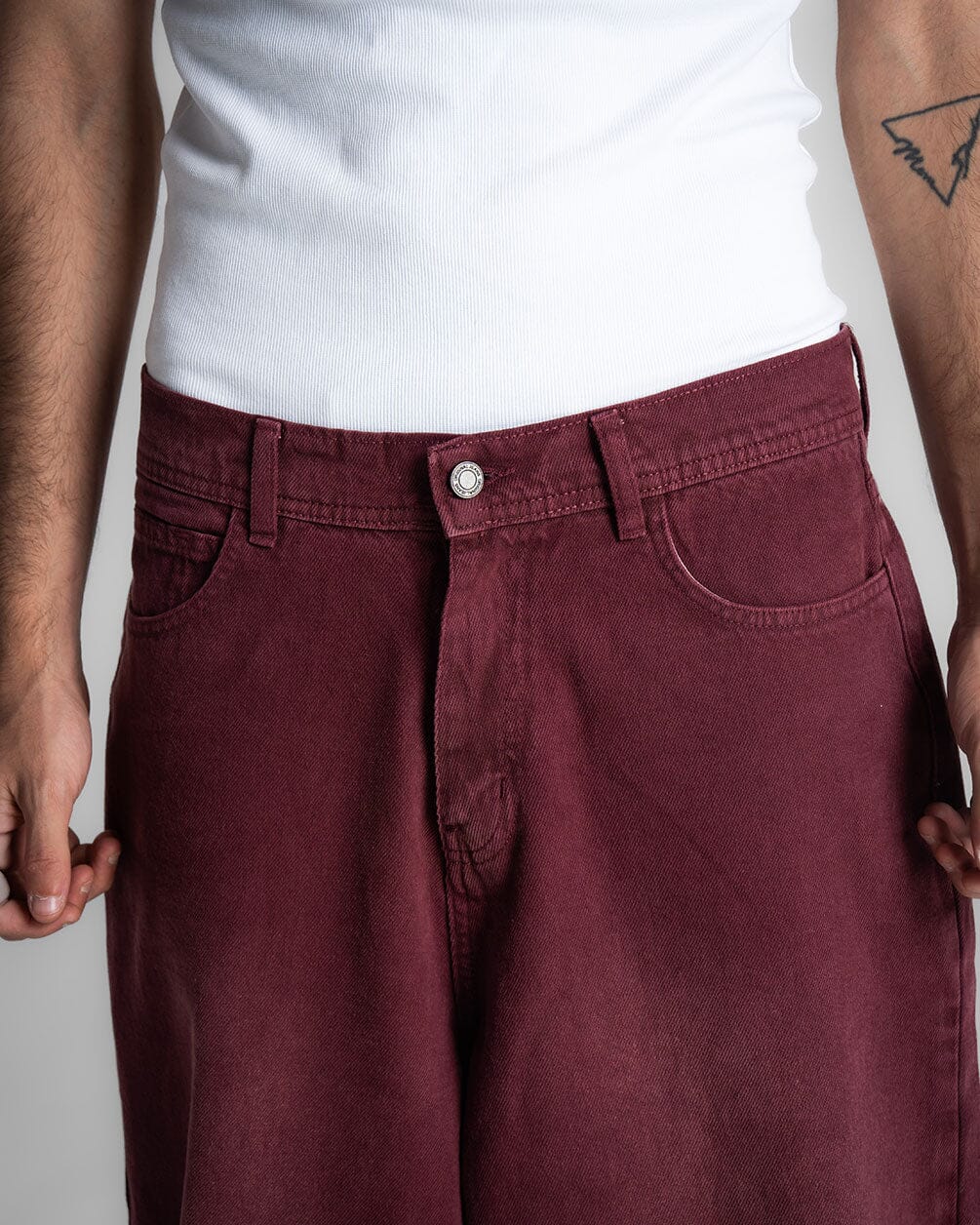 Deep Red Baggy Jeans Jeans IN YOUR SHOE 36 