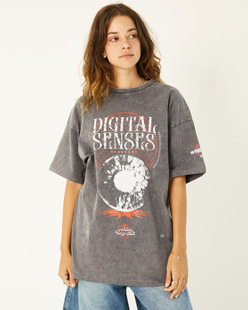 Digital Senses Acid Washed Oversized Tee Washed Oversized Tee IN YOUR SHOE S 