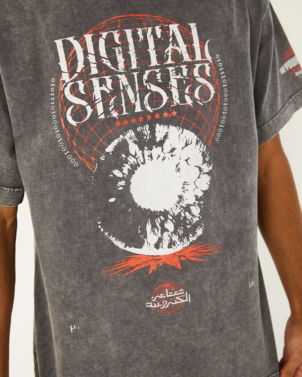 Digital Senses Acid Washed Oversized Tee Washed Oversized Tee IN YOUR SHOE L 