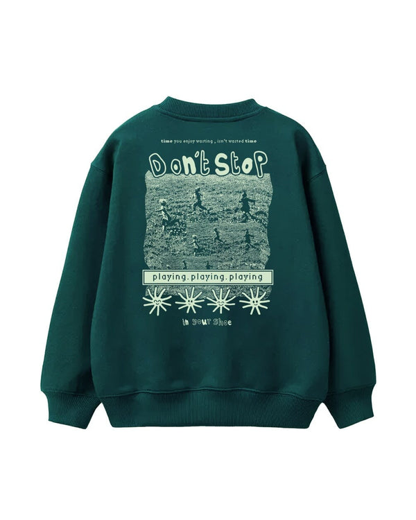 Don't Stop Playing Oversized Kids Crewneck