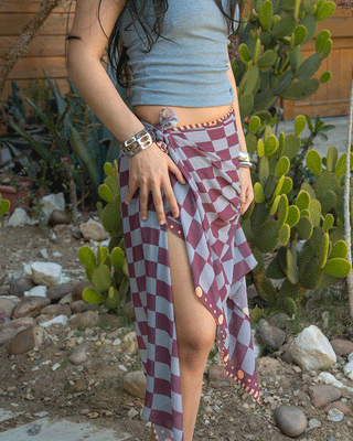 Dusty Pink Checks Maxi Flowy Wrap Flowy Wraps Maxi IN YOUR SHOE 