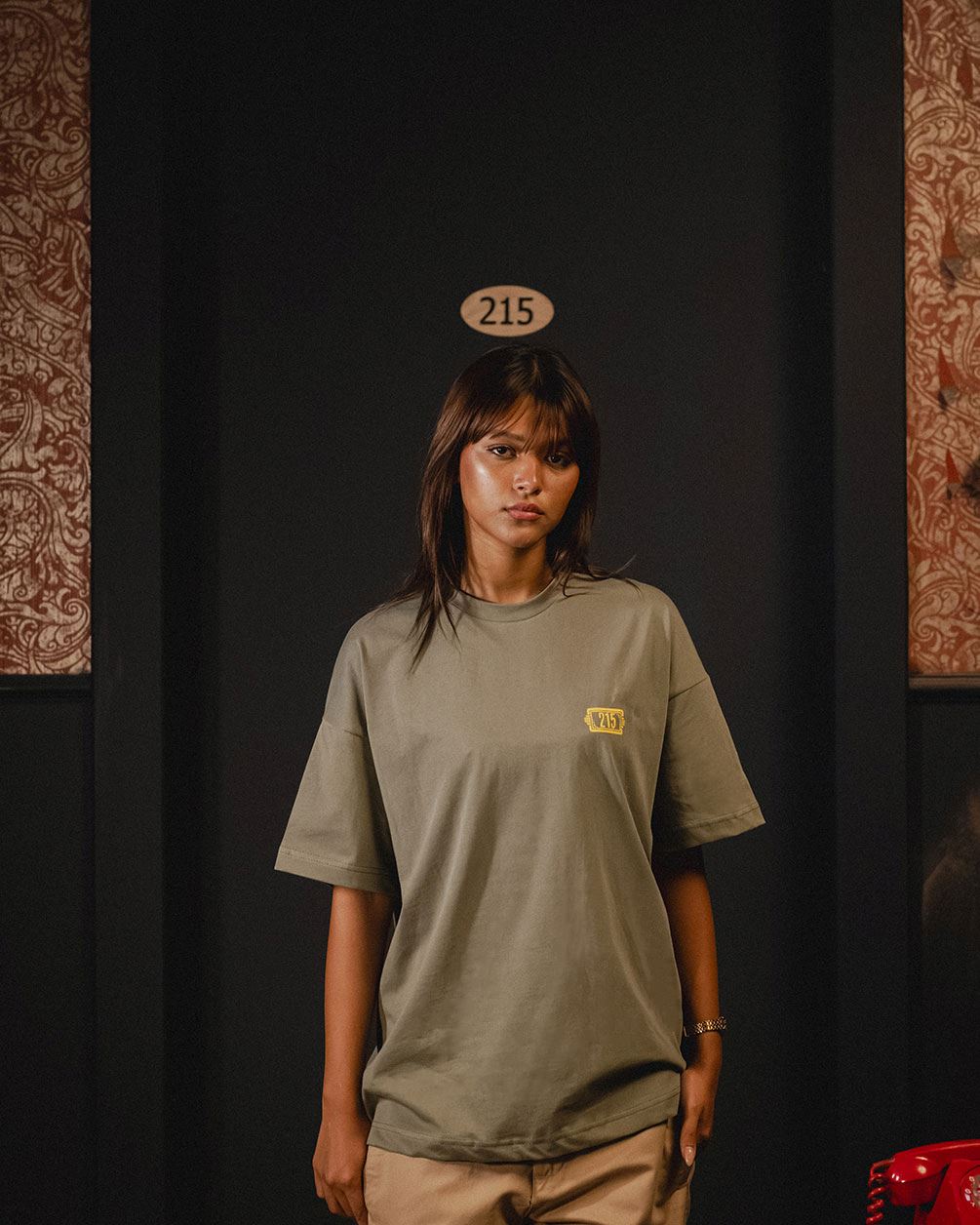 El Beit Beity Olive Oversized Tee Printed Oversized Tees In Your Shoe X SHAHID S 