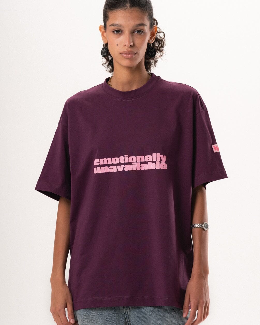 Emotionally Unavailable Oversized Tee Printed Oversized Tees IN YOUR SHOE 