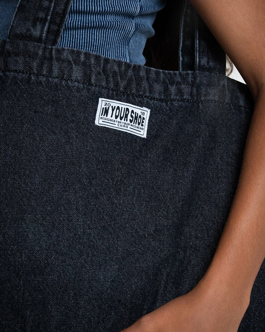 Everyday Black Denim Tote Bag Denim Totes IN YOUR SHOE 