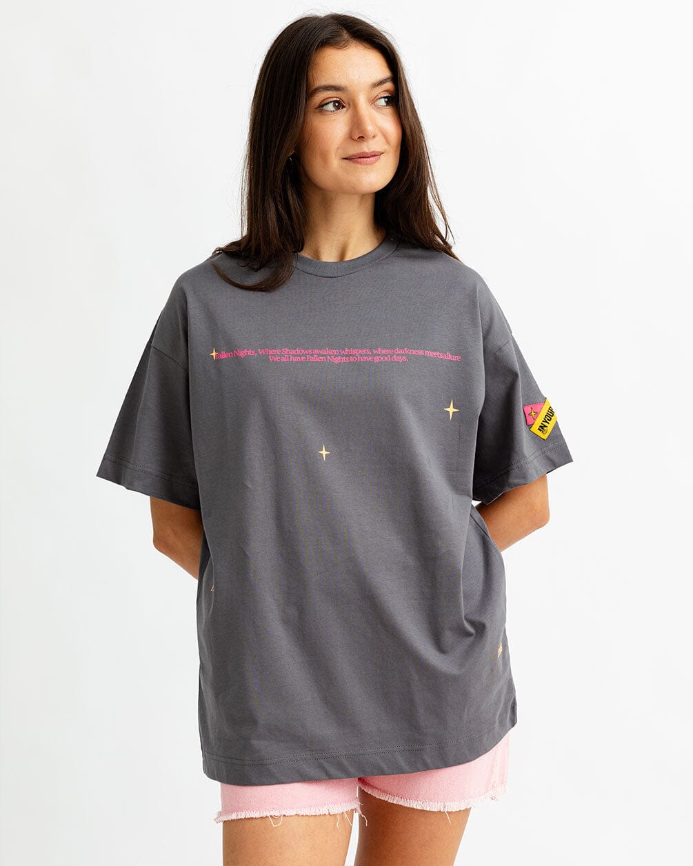 Fallen Nights Printed Oversized Tee Printed Oversized Tees IN YOUR SHOE 