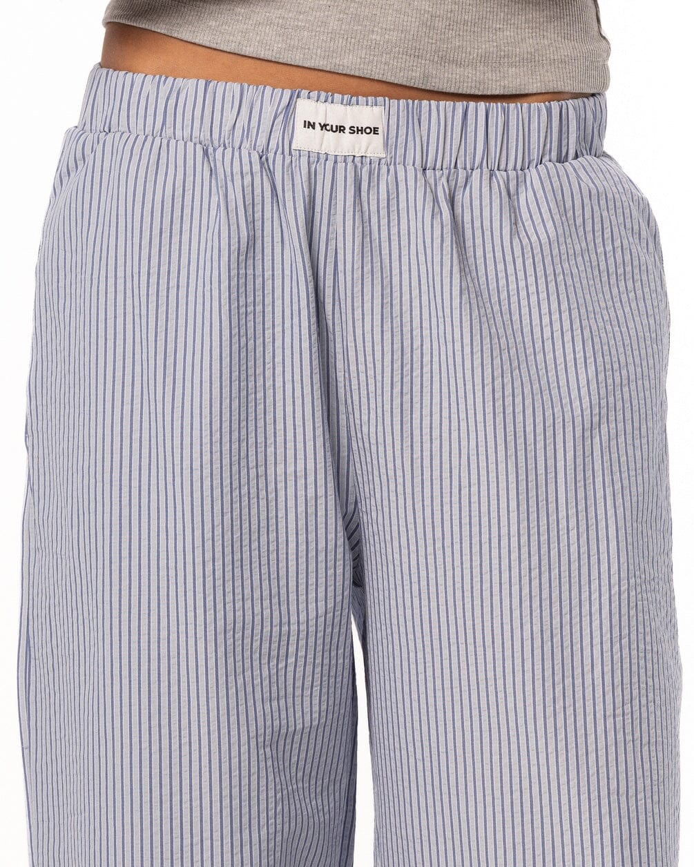Female Baby Blue Striped Boxer Pants Boxer Pants IN YOUR SHOE XL 