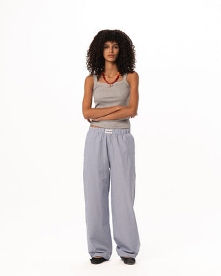 Female Baby Blue Striped Boxer Pants Boxer Pants IN YOUR SHOE S 