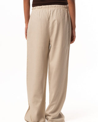 Female Beige Linen Wide Leg Pants Linen Pants IN YOUR SHOE L 