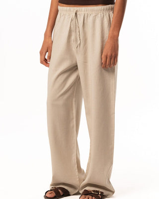 Female Beige Linen Wide Leg Pants Linen Pants IN YOUR SHOE XL 