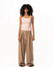 Female Beige Loose Office Pants